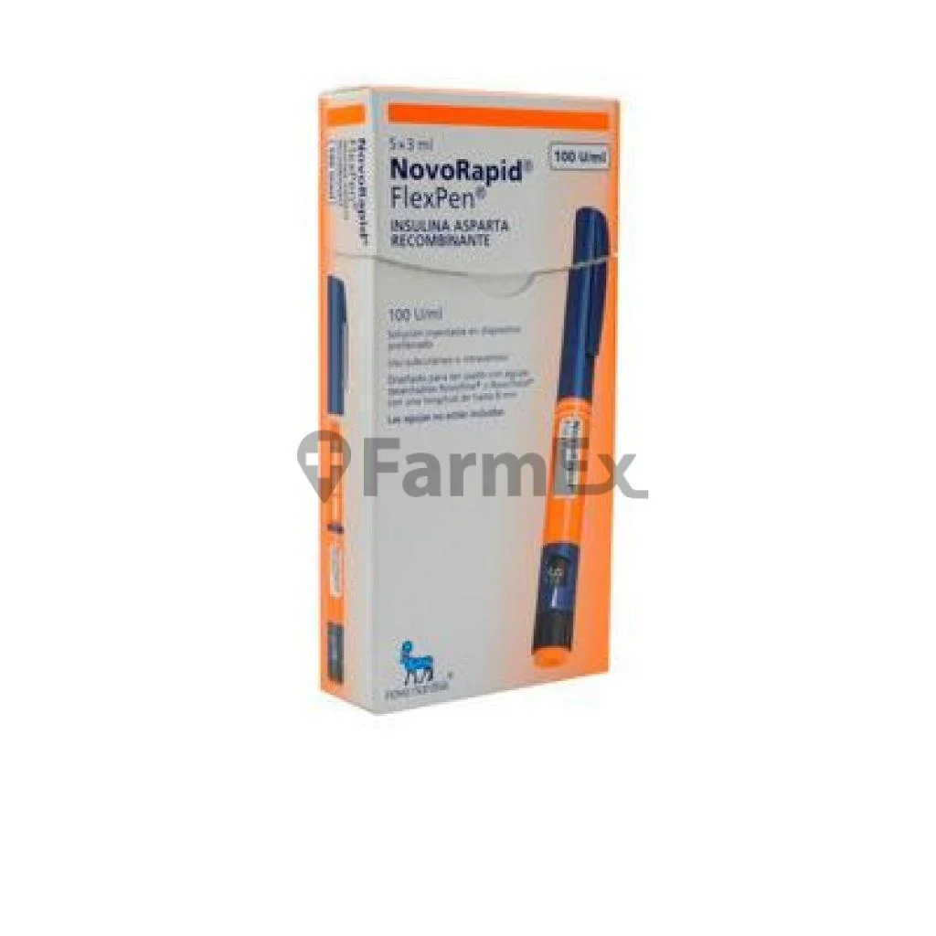 Novorapid 100 UI / mL Inyectable 3 mL x 5 flexpen "Ley Cenabast" - AGOTADO